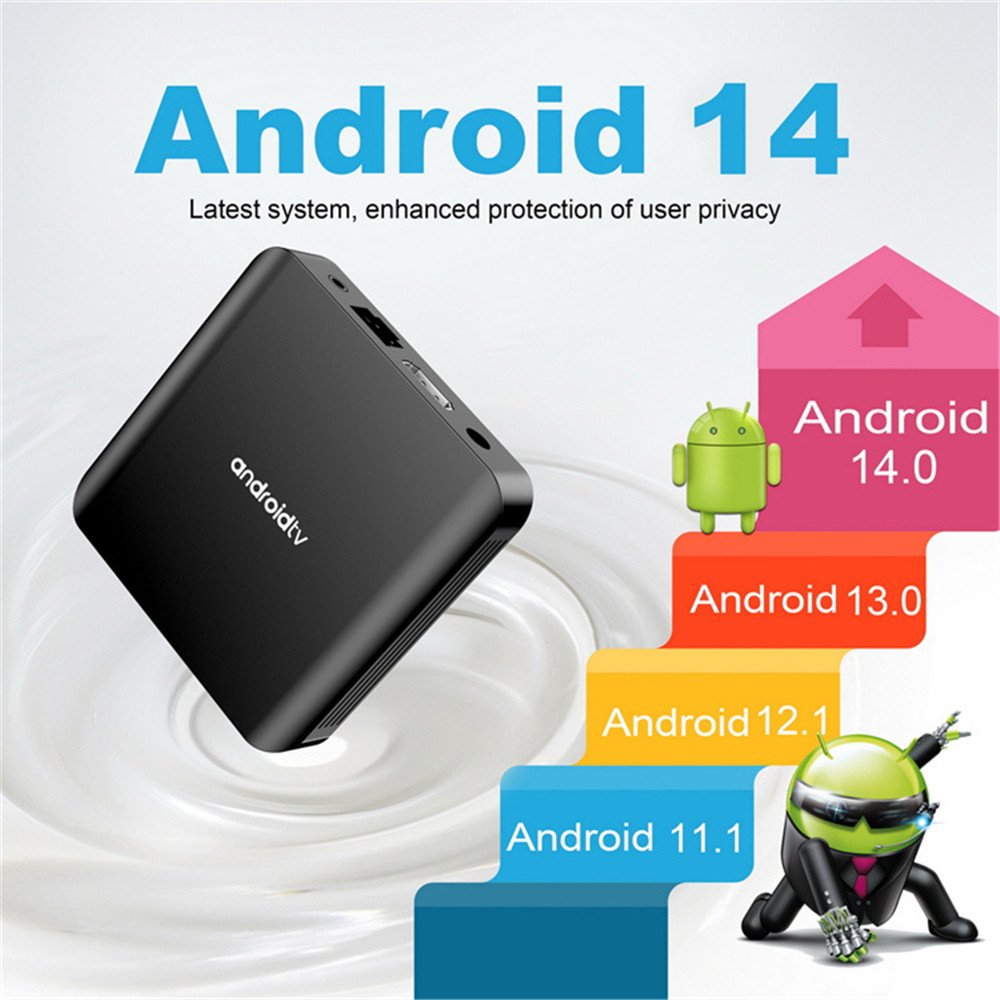 Android 14 TV98 ATV Plus 8K TV Box Allwinner H313 2GB 16GB 5G Dual Wifi6 Support BT5.0 Voice Media Player Set Top Box
