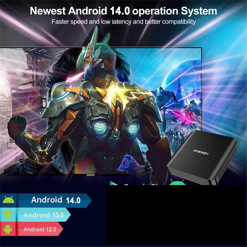 Android 14 TV98 ATV Plus 8K TV Box Allwinner H313 2GB 16GB 5G Dual Wifi6 Support BT5.0 Voice Media Player Set Top Box