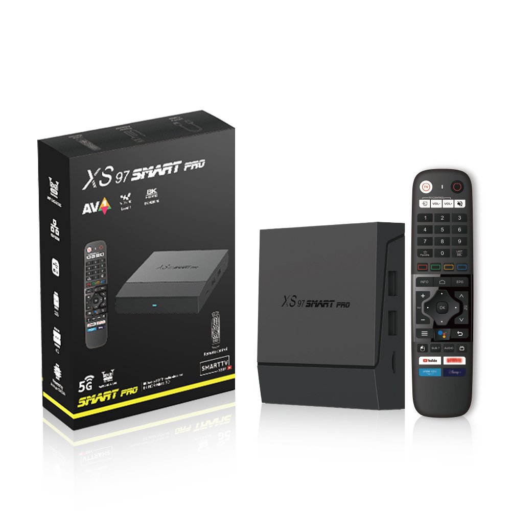 Best Selling XS97 Smart Pro 8K ultra hd DDR3 4GB 32GB set top box S905X4 BT 5.0 5G Dual Wifi AV1 iptv android Tv Box