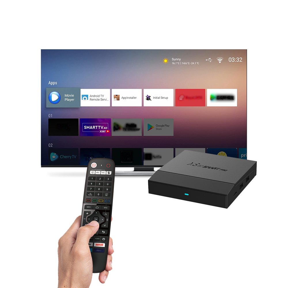 Best Selling XS97 Smart Pro 8K ultra hd DDR3 4GB 32GB set top box S905X4 BT 5.0 5G Dual Wifi AV1 iptv android Tv Box