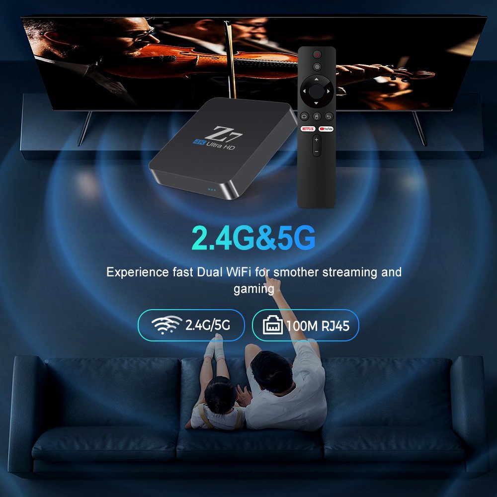 GYS Hot Selling Z7 Android 10 Tv Box Allwinner H313 Smart Tv Box 1GB 2GB 8GB 16GB Media Player Dual wifi 2.4g 5g set-top box