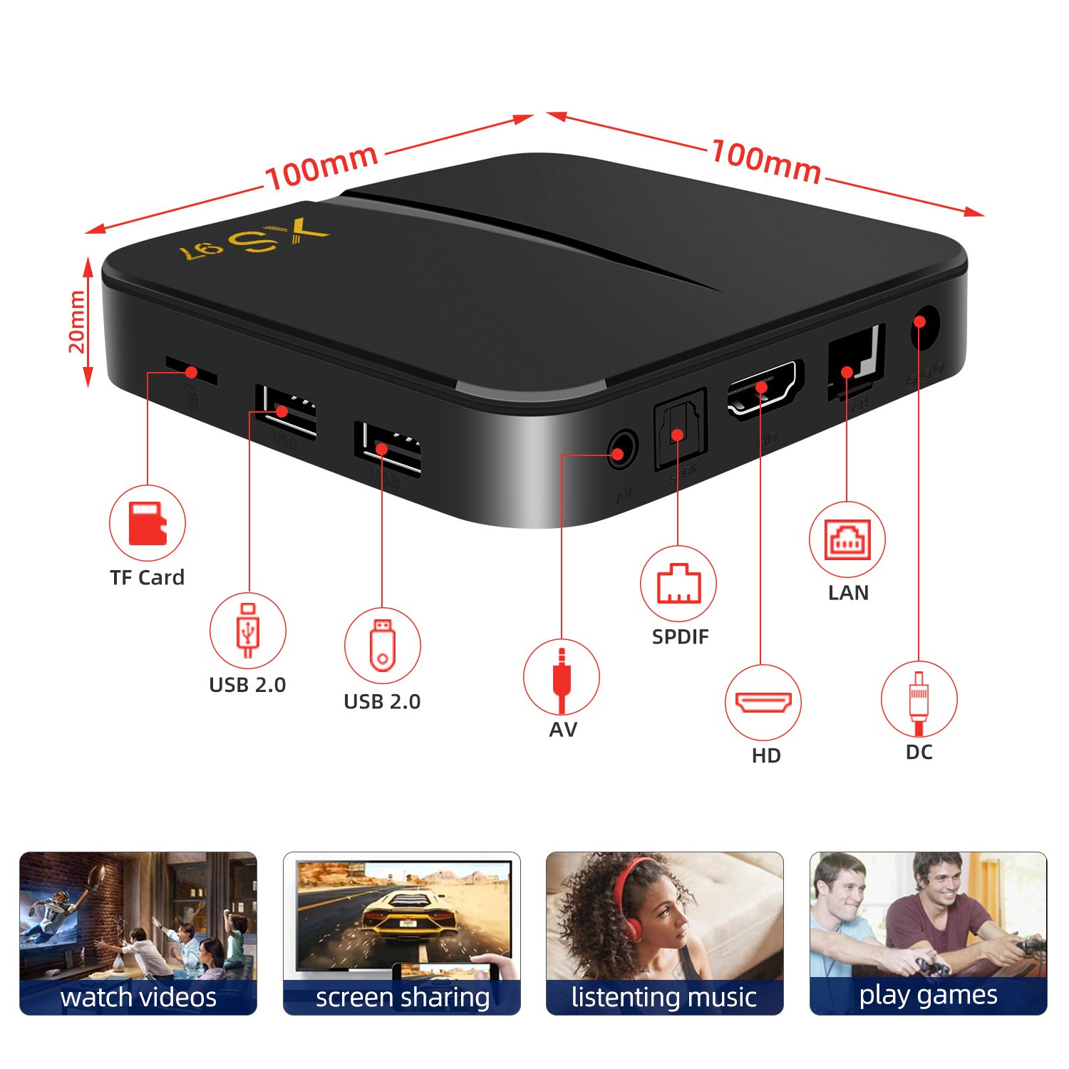 Large stock S905W2 2gb 16gb 100M lan tv box android 11.0 iptv spainiptv spain list
