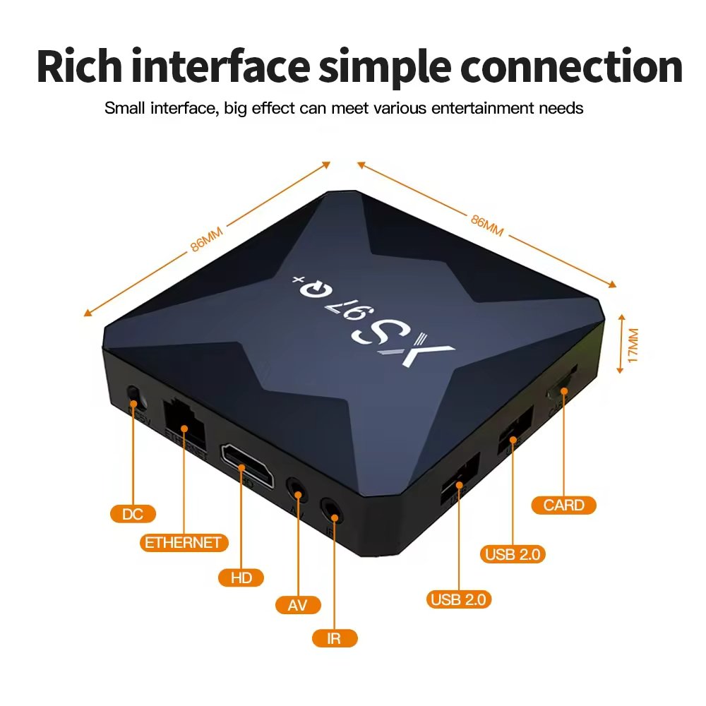 Global universal stable and safest 4k uhd ott tv box XS97Q+ watch onn tv box set top box android tv