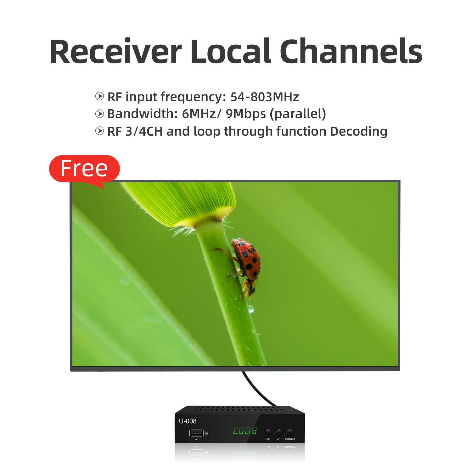 Wholesale Full HD Free To Air ATSC1.0 USB Stick Tv Tuner Digital Converter Box with TV Tuner,USB Multimedia Function set top box