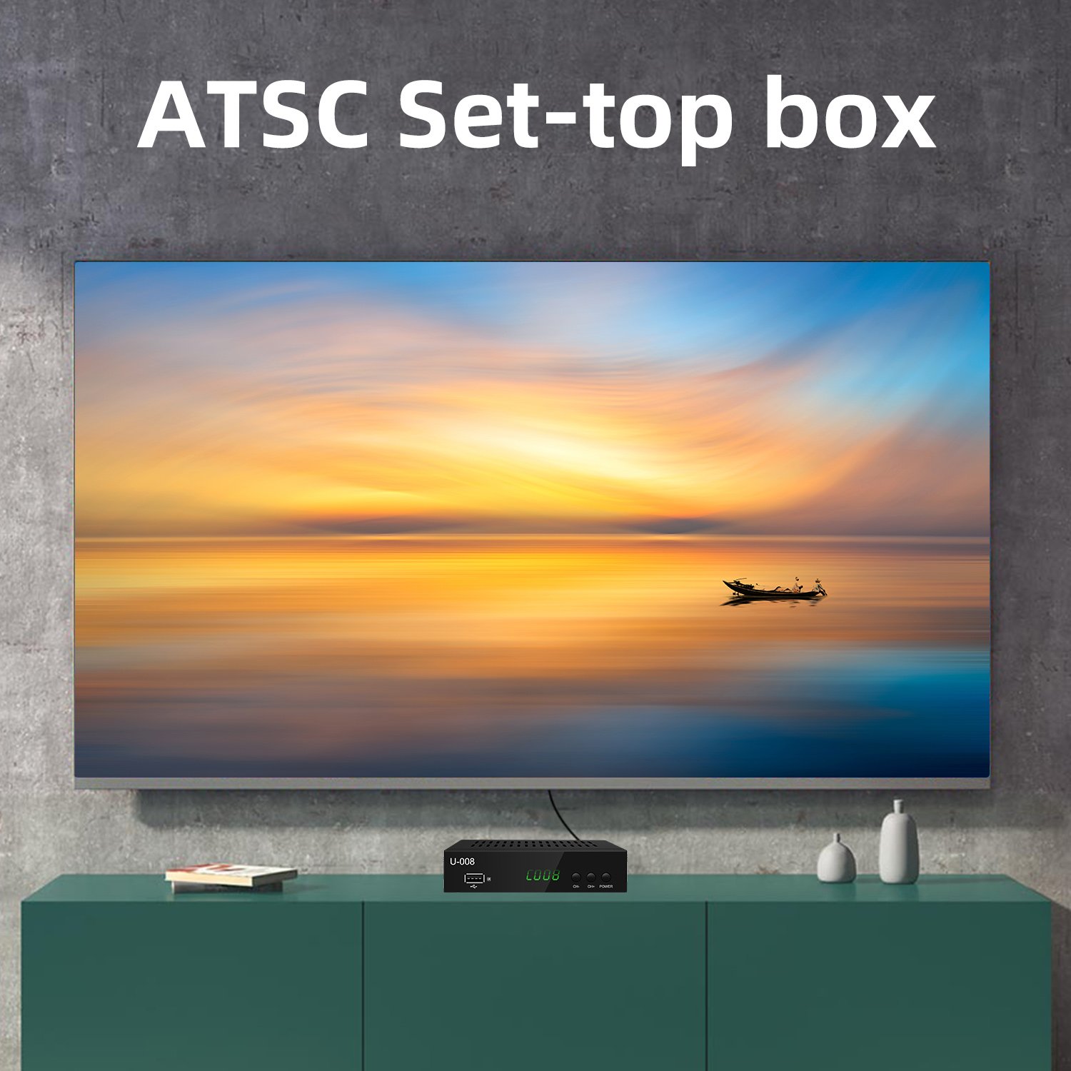 Wholesale Full HD Free To Air ATSC1.0 USB Stick Tv Tuner Digital Converter Box with TV Tuner,USB Multimedia Function set top box