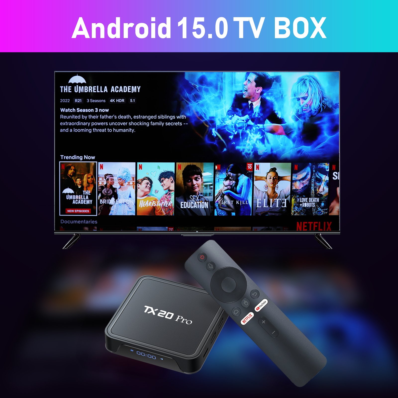 Allwinner H313 TX20 Pro 1+8 update to 16+256GB Set-top Box Android 15 Smart Media Player