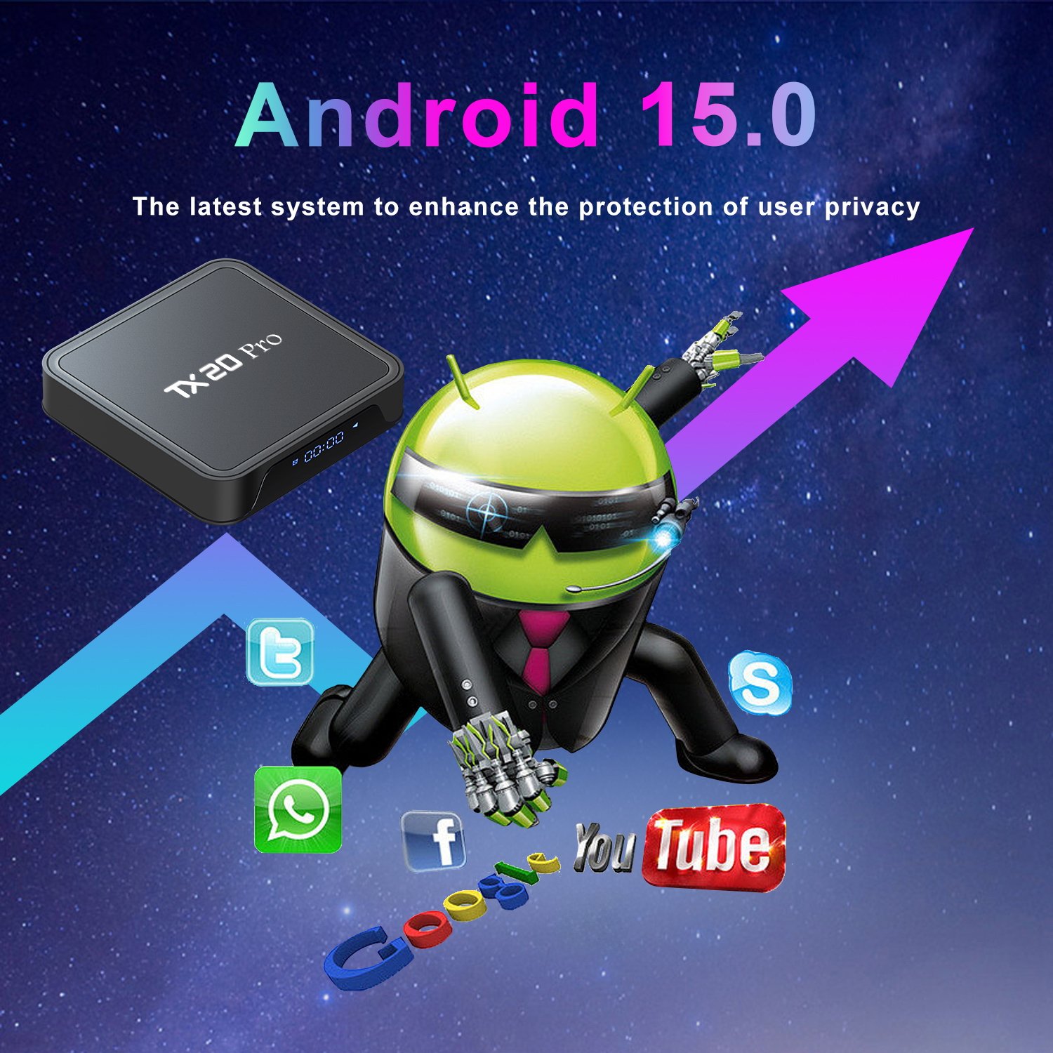Allwinner H313 TX20 Pro 1+8 update to 16+256GB Set-top Box Android 15 Smart Media Player