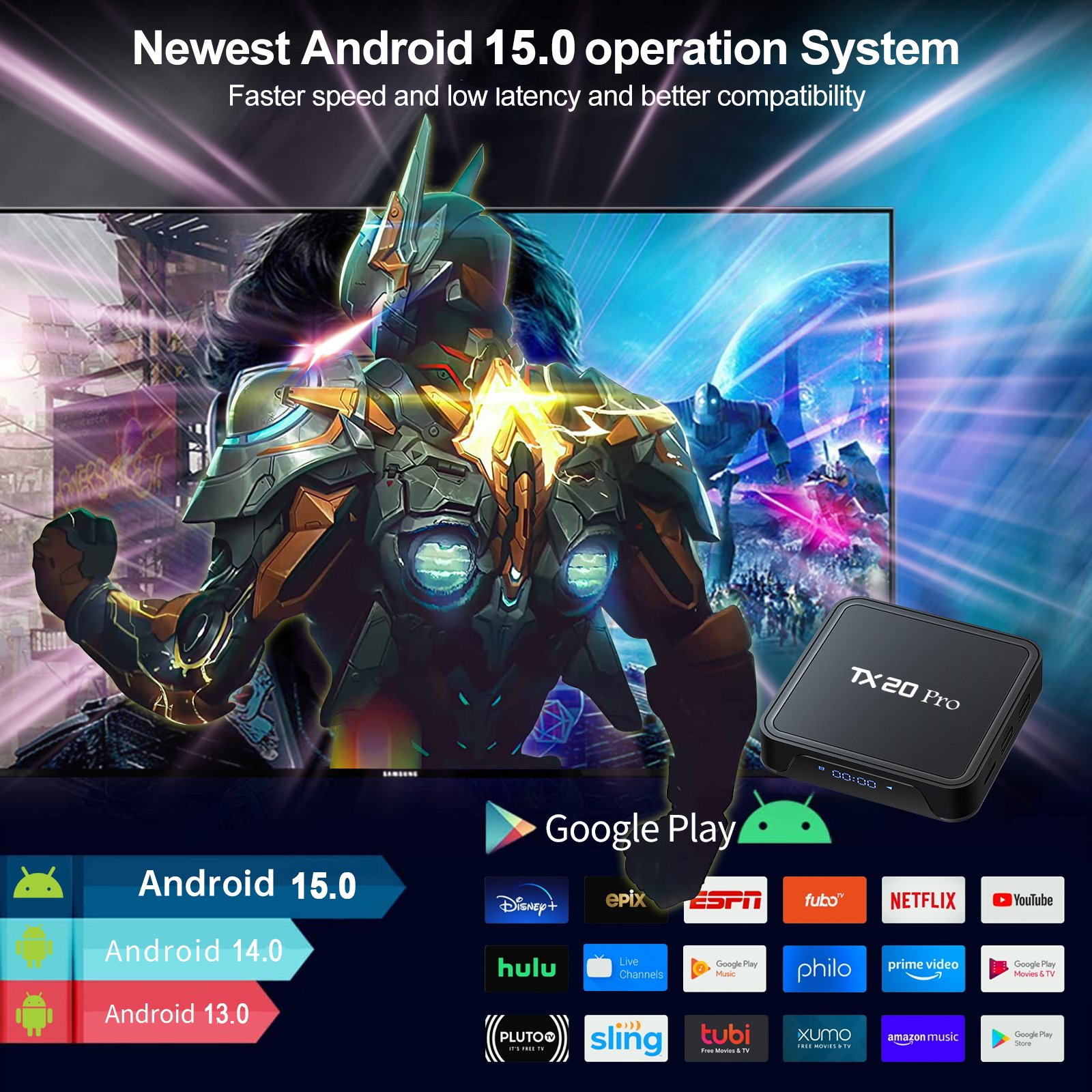 Allwinner H313 TX20 Pro 1+8 update to 16+256GB Set-top Box Android 15 Smart Media Player