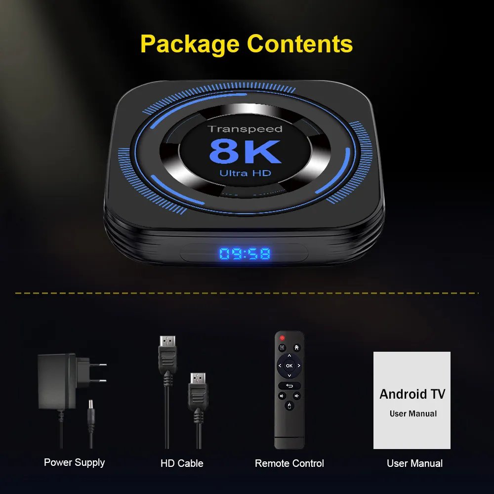 T Transpeed Allwinner H618 Android 12 TV BOX 32G 64G Support 8K Video 4K Quad Core Cortex A53 BT Voice Media player Set top box