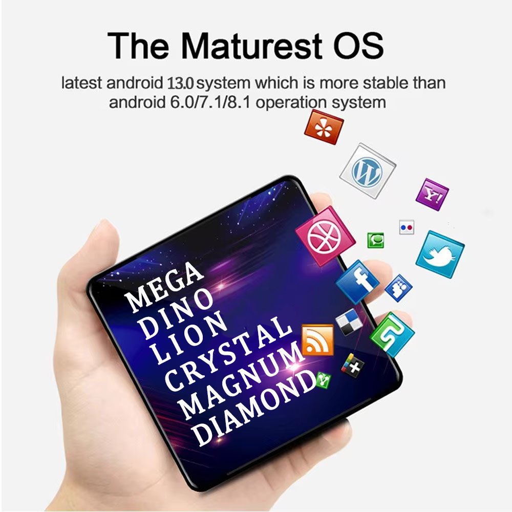 lz New Megaott Android 13.0 Set Top Box 4K UHD Screen Amlogic S905X3 Diamond Smart TV Box WiFi 5g RAM 4GB ROM 16GB 32GB 64GB