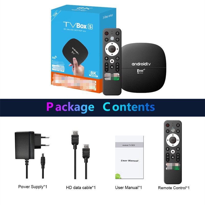 Android TV TV98ATV TV BOX 2.4G/5G dual-band Wifi H313 Support BT Android 10.0 Smart TV BOX Set-Top Box