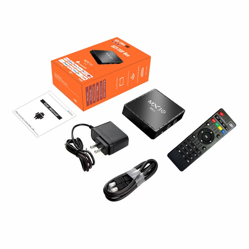 Factory Newest MX10 Mini H313 1gb 8gb 4k 2.4G WiFi OS10.0 Smart Streaming TV Box Free to air Set Top Box