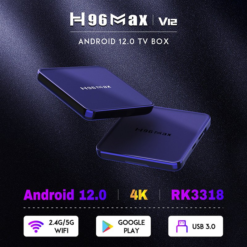 H96 MAX V12 Android 12 4K Set Top Box Rockchip RK3318 Smart Android TV Box