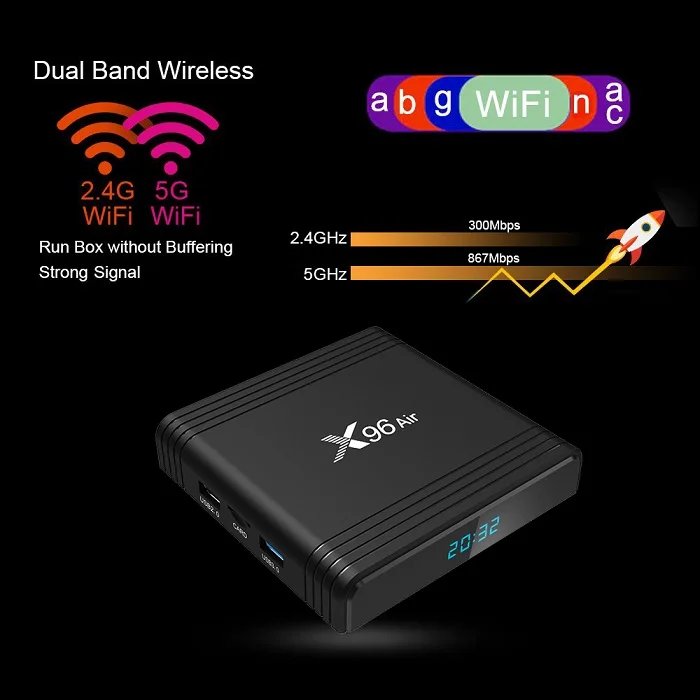 Smart TV Box X96Air Android 11 Amlogic S905X3 Fast Shipping TV Box 8K 32GB Set Top TV Box Hot Selling 2024 new Version