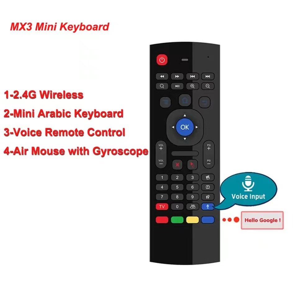 MX3 Air Mouse Keyboard 2.4G Voice Smart Wireless Fly Mouse Control Mouse Keyboard Android TV Set Top Box TV Box Remote Control