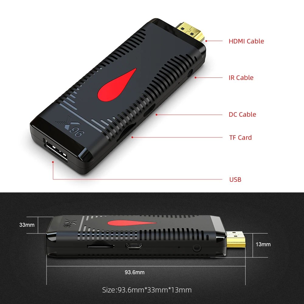 Hot Selling 4K Android 10.0 2GB 16GB x96S400 switch dongle stick tv stick 4K fire TV stick