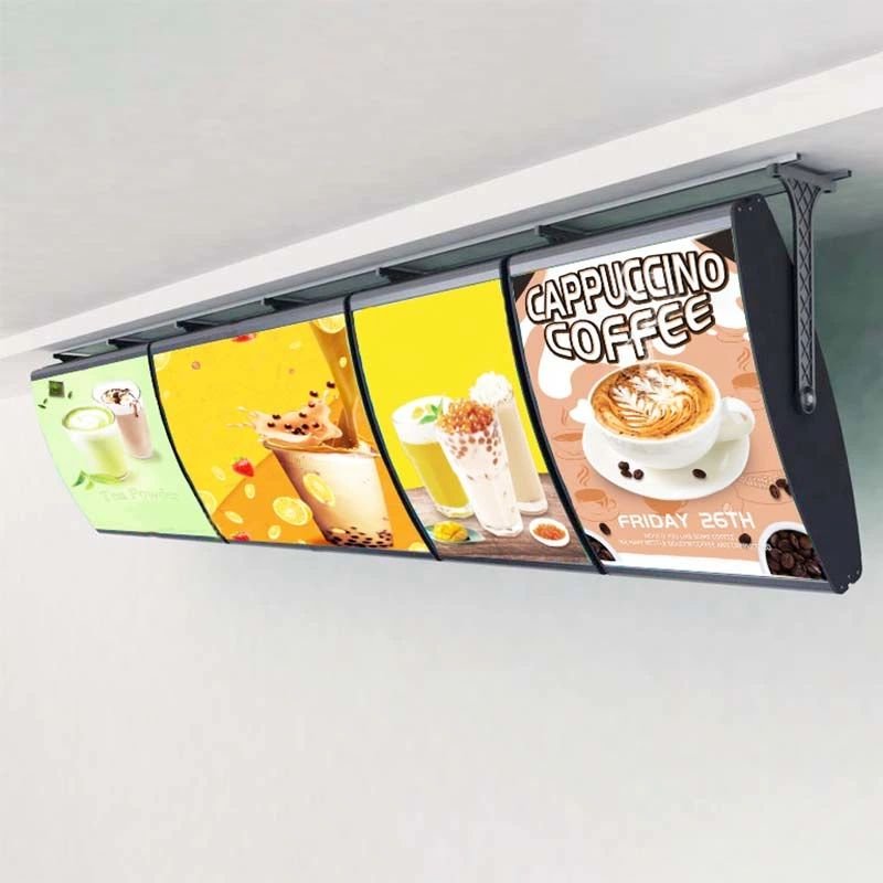 OEM ODM custom suspension stand anodized aluminum light menu LED TV light box