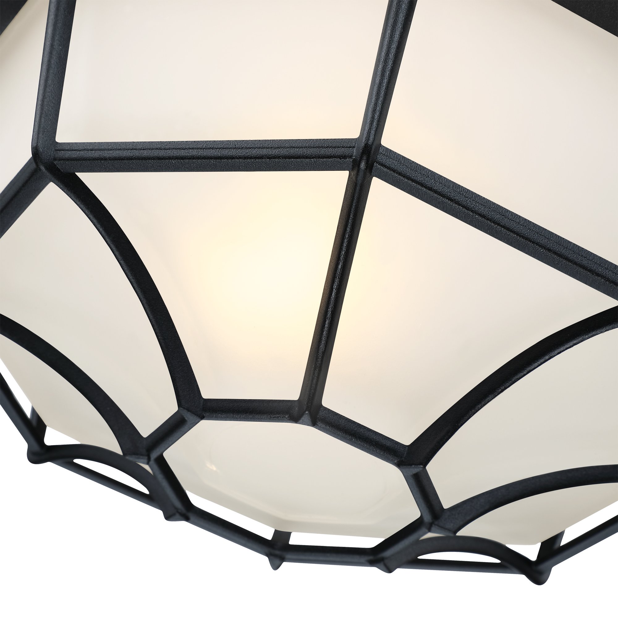 Outdoor Ceiling light flush mount lighting fixture Black Finish with Frosted Glass Front Porch Covered Patio Entryway Farmhouse
