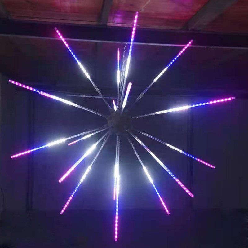 Diameter 1.2M LED Firework RGB Meteor Shower Rain Light Snow Falling Raindrop Dynamic effect for Wedding Party Holiday Christmas