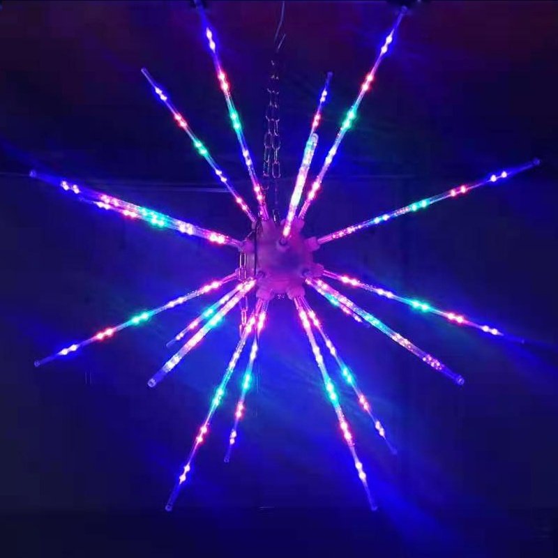 Diameter 1.2M LED Firework RGB Meteor Shower Rain Light Snow Falling Raindrop Dynamic effect for Wedding Party Holiday Christmas