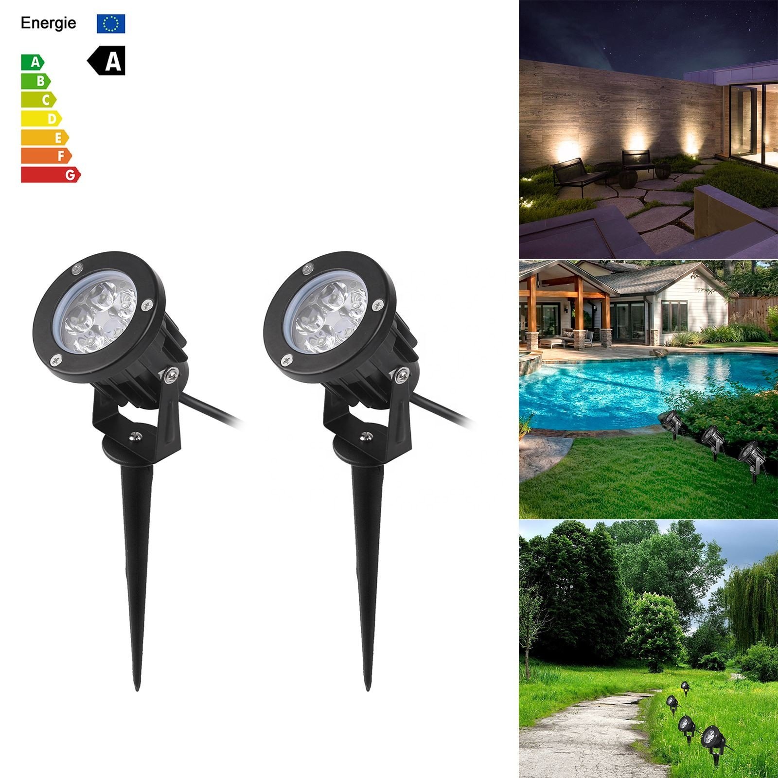 Outdoor IP65 Waterproof Street Garden Spotlights Lighting Warm White Lawn LED Pathway Lights