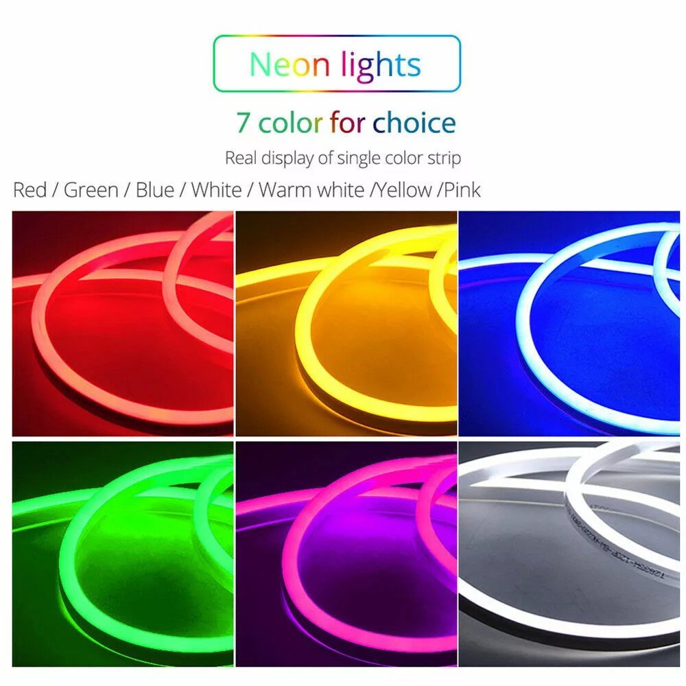 Flexible LED Strip 12V Waterproof Sign Neon Silicone Tube Decking Kitchen Lights Custom