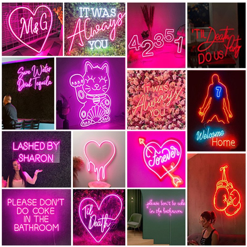 Winbo Custom Neon Sign Outdoor Lights Neon 20X20 Letters Cherry Tuya Led Neon Sign Light