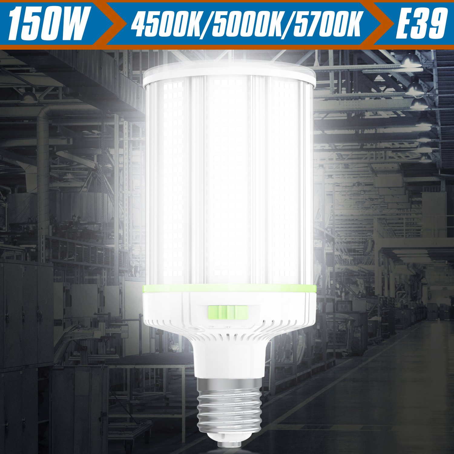 LED Corn Lamp E26/ E27/ E39/ E40 Base 30W-150W CCT Watt Dimmable Ceiling Fan Corn Lighting LED Corn Bulbs
