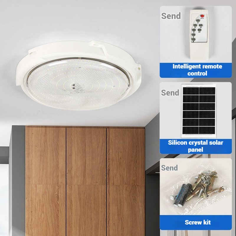 Best Selling Ip65 50w 100w 150w 200w Indoor Outdoor Waterproof Induction Solar Led Ceiling Light For Garden Round Solar Lights