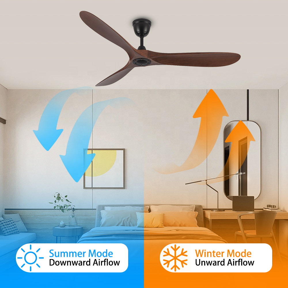 60" ABS blades DC smart ceiling fan 6 speed Decorative remote ceiling fans without light