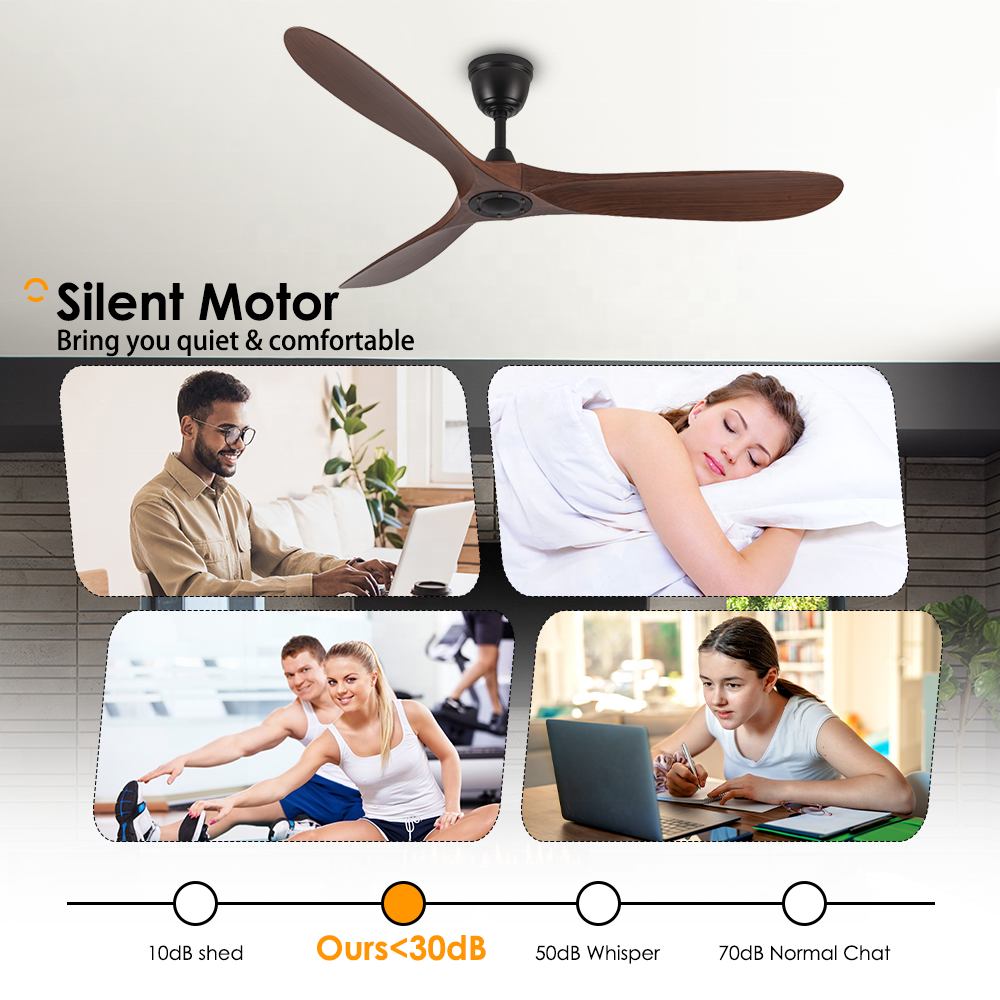 60" ABS blades DC smart ceiling fan 6 speed Decorative remote ceiling fans without light