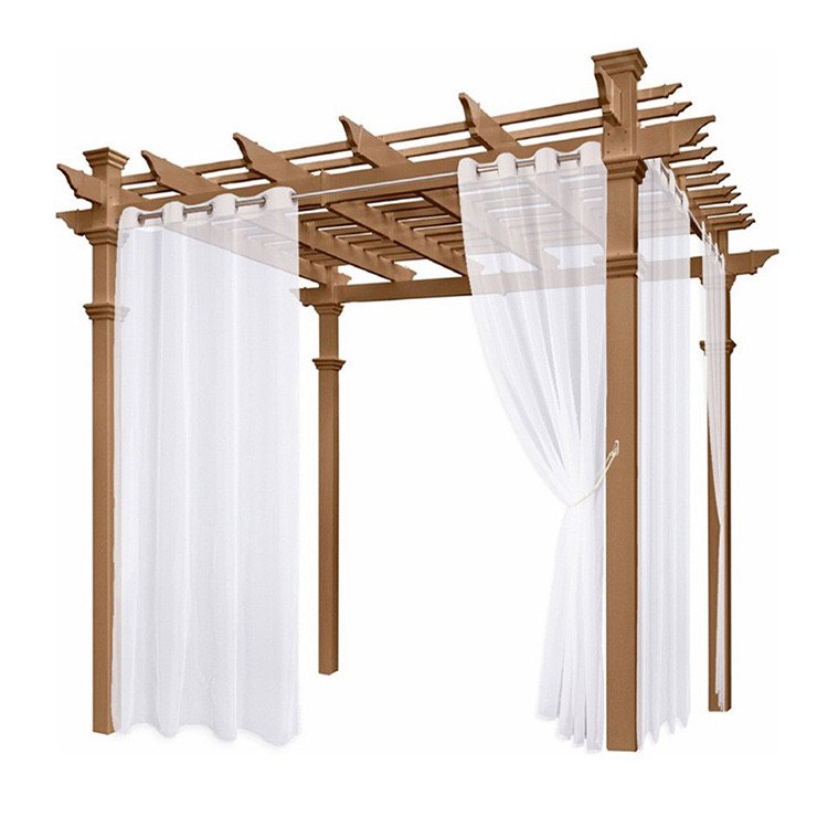 Waterproof Transparent Curtains To Cover Gazebos in Outdoor Patios Ready Made Garden and Backyard Linen Gauze Curtains
