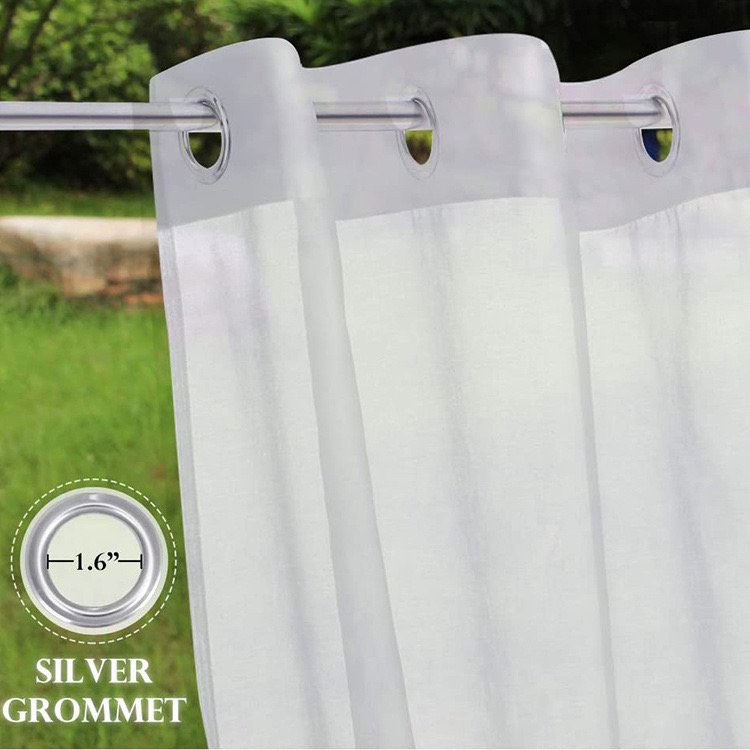 Waterproof Transparent Curtains To Cover Gazebos in Outdoor Patios Ready Made Garden and Backyard Linen Gauze Curtains