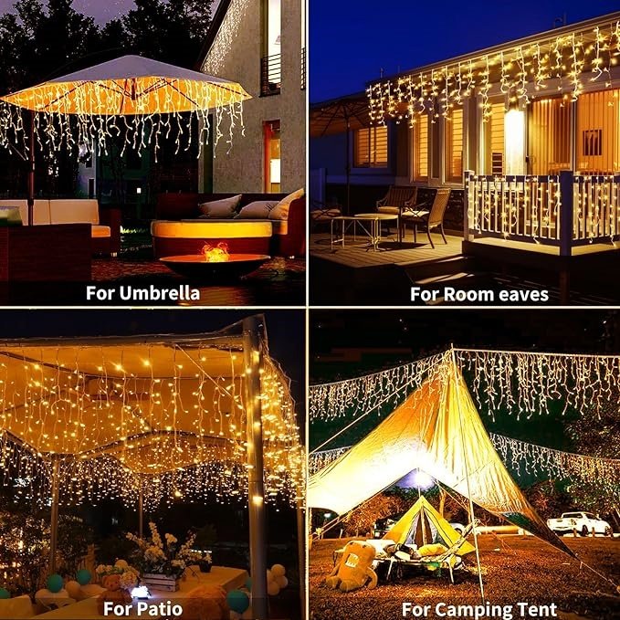 Outdoor LED Fairy String Lights for Christmas Wedding Family Parties Patio Commercial IP65 waterproof Icicle Light