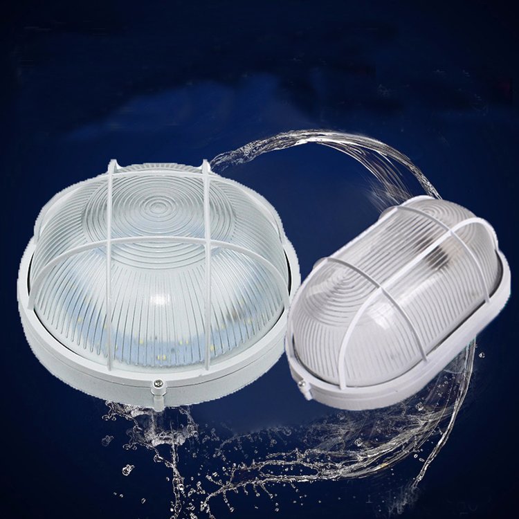Outdoor Oval Shape Industrial Ceiling Lamp E27 Holder Moisture proof Bulkhead Wall Mounted Light