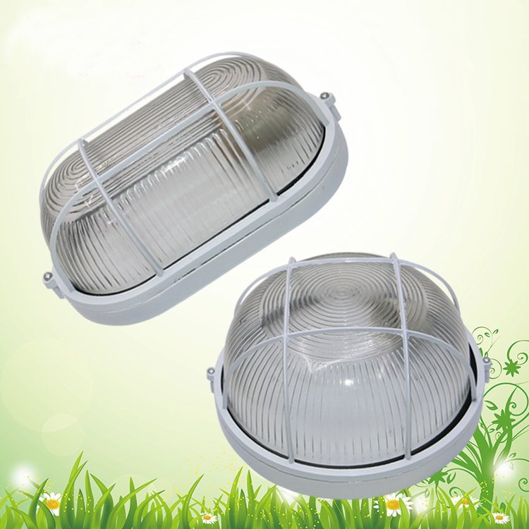 Outdoor Oval Shape Industrial Ceiling Lamp E27 Holder Moisture proof Bulkhead Wall Mounted Light