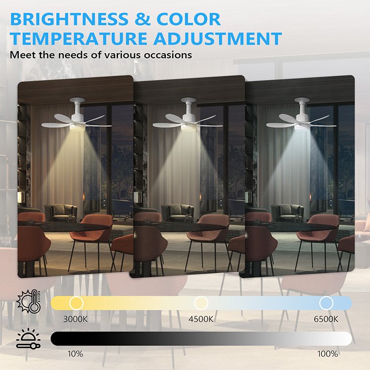 wholesale 22 inch small Remote Control Led fan Custom modern rotating smart bldc remote control lamp ceiling fan with led light