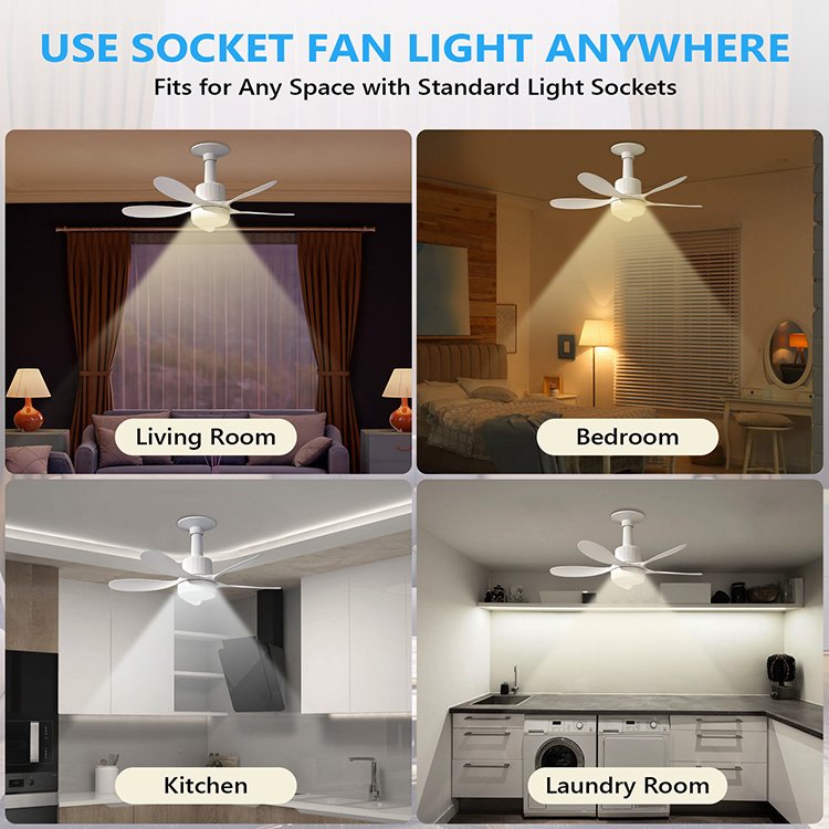 wholesale 22 inch small Remote Control Led fan Custom modern rotating smart bldc remote control lamp ceiling fan with led light