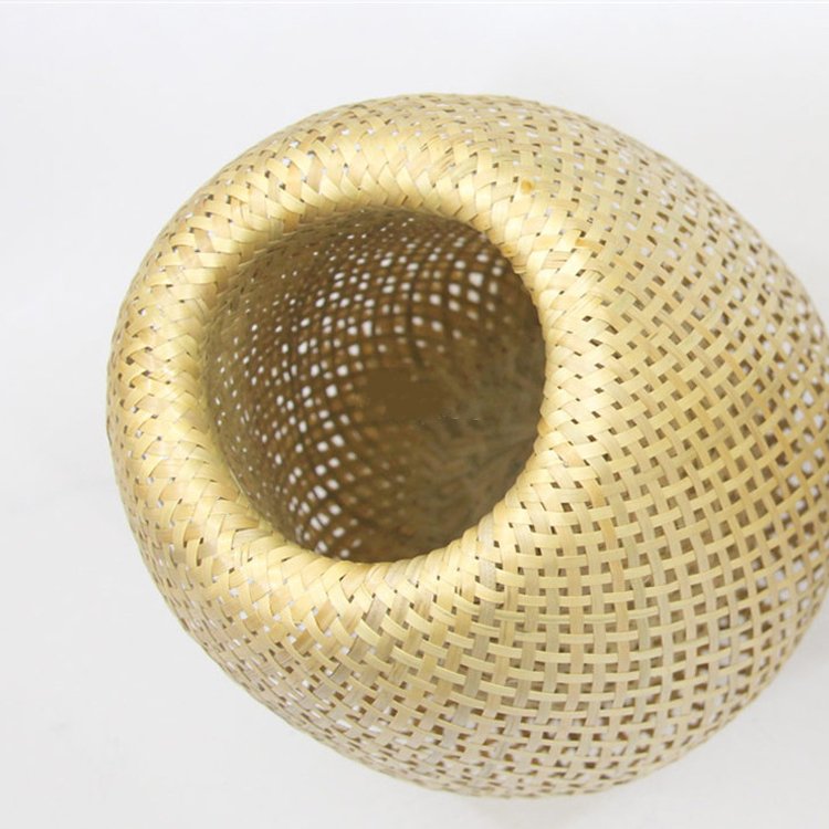Modern Handmade Wicker Rattan Bamboo Wooden Shade Hanging Ceiling Lamp Retro Lighting For Home Woven Chandelier Pendant Light