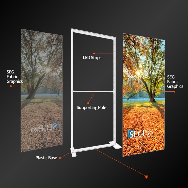 Lingtong Seg Aluminum Profile Picture Frame Photography Textile Trade Show Advertising Fabric Frameless LED Backlit Light Box