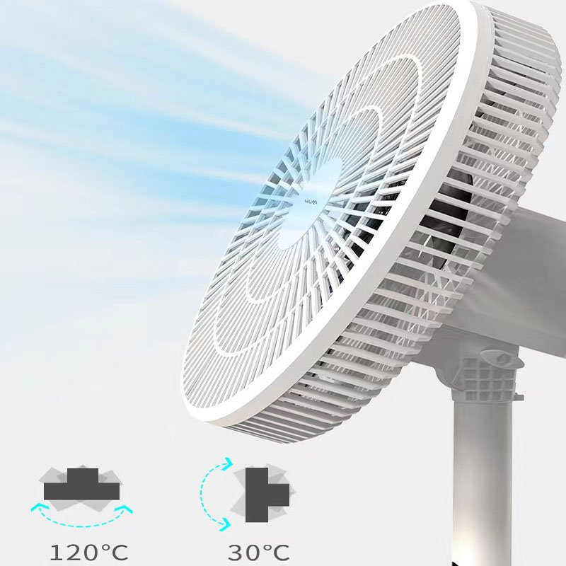 Home emergency outdoor camping fan available 16 Inch Pedestal Solar Powered Electric floor type Rechargeable With lights