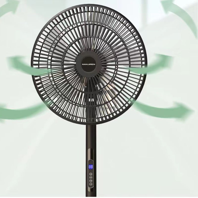 Home emergency outdoor camping fan available 16 Inch Pedestal Solar Powered Electric floor type Rechargeable With lights