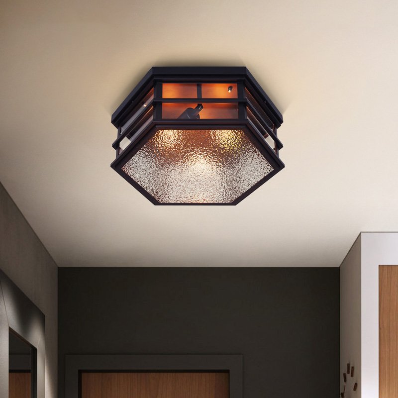 Hot Selling Modern LED Restaurant Ceiling Lamp New Design Wave Glass Decoration Retro Industrial E27 Screw Mouth Lighting