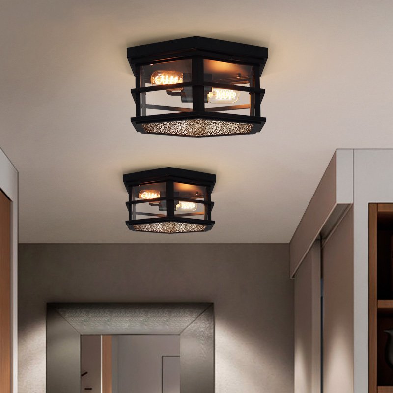 Hot Selling Modern LED Restaurant Ceiling Lamp New Design Wave Glass Decoration Retro Industrial E27 Screw Mouth Lighting