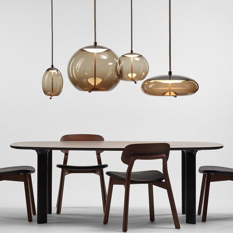 Modern Nordic Crystal LED Pendant Lights Living Room Home Decor Hanging Lamp Ceiling Light Fixture Living Dining Room Chandelier