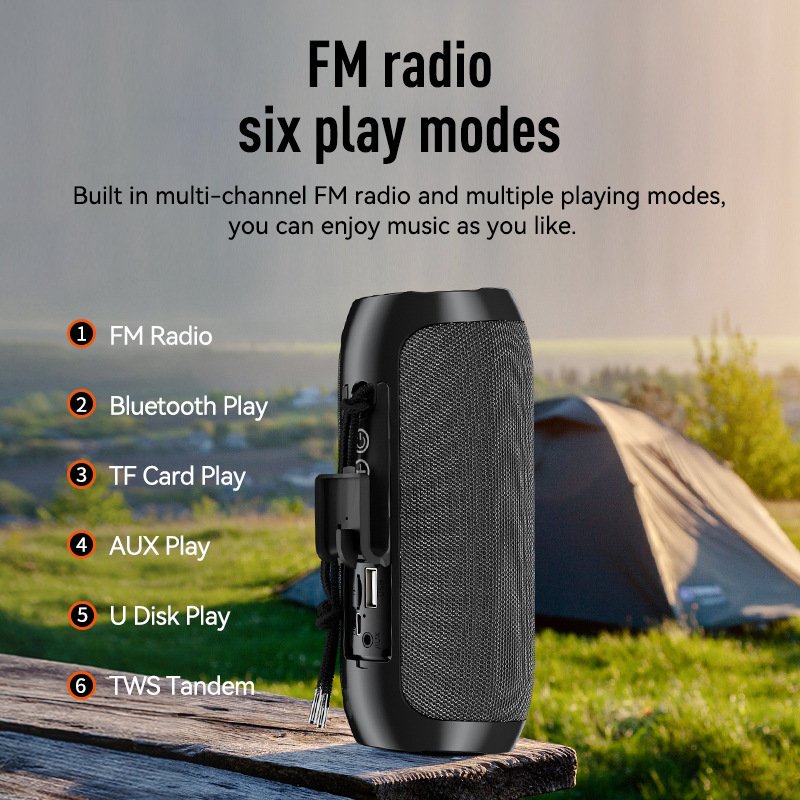 Professional Laptop Speaker Waterproof Bluetooth Party Tumbler Outdoor Speaker with AUX Communication Model TG117