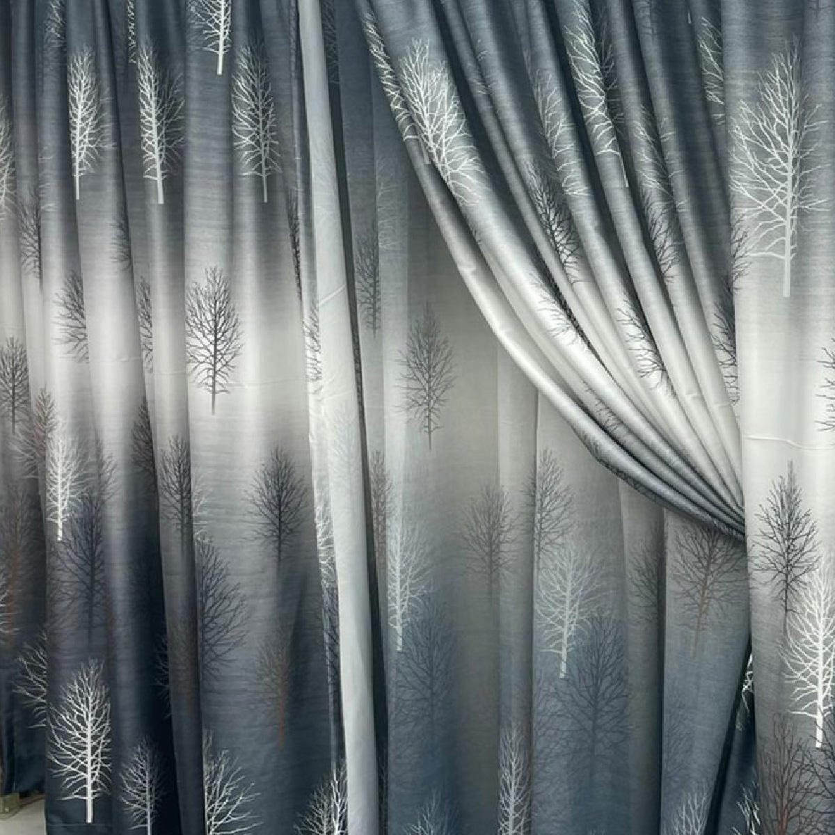 Wholesale American Style Embroidered Design Curtains for the Living Room / Machine Washable Curtains