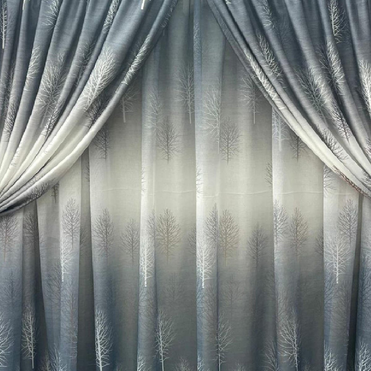 Wholesale American Style Embroidered Design Curtains for the Living Room / Machine Washable Curtains