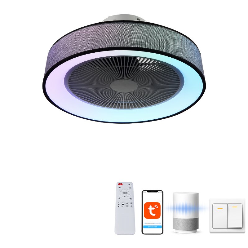 Smart Remote Control Cooling Ceiling Fan with Light Bedroom 6 Speed DC Inverter 35W Silent Ceiling Fan for Living Room