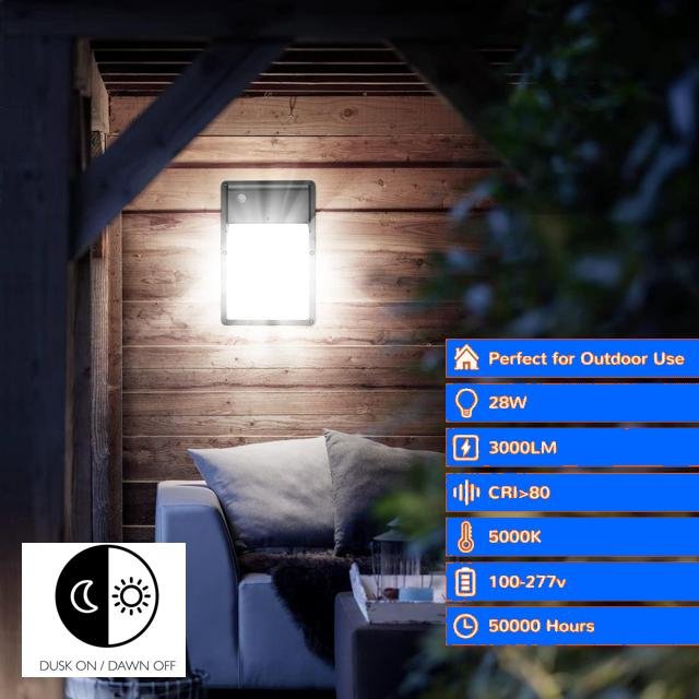 High Light Efficiency ETL Certification IP65 Waterproof Led Outdoor Wall Exterior Wall Packs Lights With Photocell Sensor
